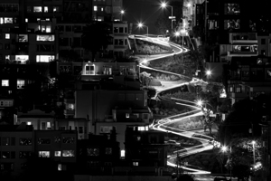 lombard street at night  horizontal 2775 Lombard