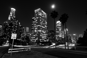 los angeles skyline west fourth street  horizonta
