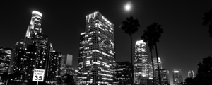 los angeles skyline west fourth street  panoramic