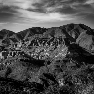 mazatzal mountains from apache trail  square 1953