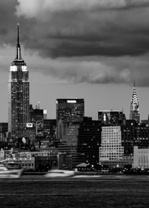 midtown manhattan skyline at dusk  vertical 371 M