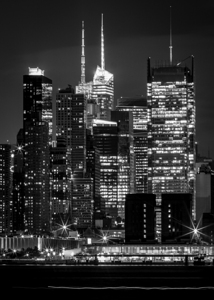 midtown manhattan skyline at night  vertical 1457