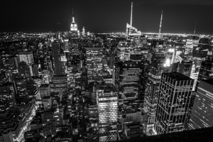 midtown skyline nyc night rockafeller center  hor
