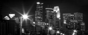 minneapolis skyline from stone arch bridge  panor