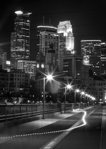 minneapolis skyline from stone arch bridge  verti