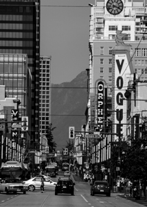 nelson and granville streets vancouver  vertical