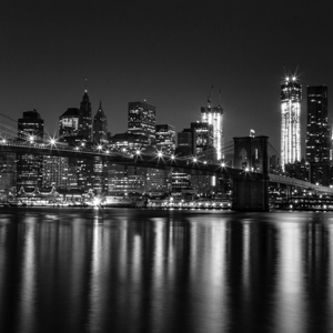 new york city skyline with brooklyn bridge at nig 1708029101.8308
