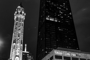 old chicago water tower hancock tower  horizontal
