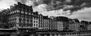 paris apartments along the river seine  panoramic