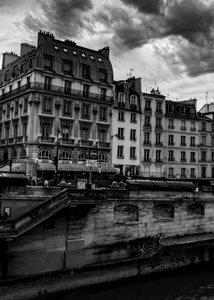paris apartments along the river seine  vertical
