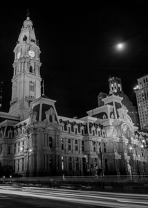 philadelphia city hall at night JFK plaza  vertic