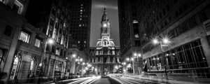 philadelphia city hall from broad street  panoram