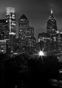 philadelphia city skyline at night liberty place