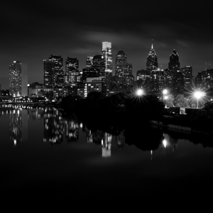 philadelphia pa skyline at night south street  sq