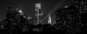 philadelphia skyline at night headhouse square  p