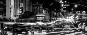 rush hour traffic on wilshire boulevard  panorami