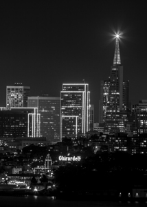 san francisco skyline night vista point  vertical