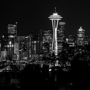 seattle skyline at night  square 2681 Emerald 13k