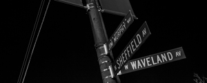 sheffield and waveland street signs  panoramic 30