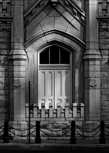 side door of old chicago water tower  vertical 12