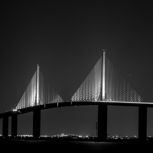 sunshine skyway bridge at night  square 3012 Pine