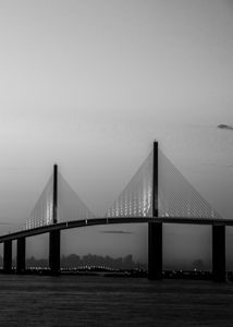 sunshine skyway bridge over tampa bay at dusk  ve