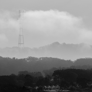 sutro tower covered in fog  square 2770 Clarendon