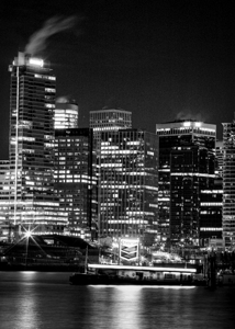 vancouver skyline at night from stanley park  ver