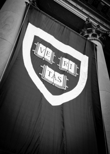 veritas banners widener library harvard commencem