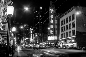 vogue theater at night granville street  horizont