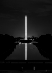 washington monument at night from lincoln memoria