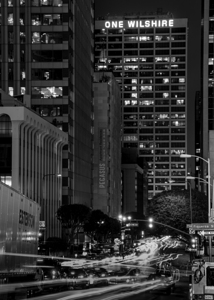 wilshire boulevard and figueroa at night  vertica