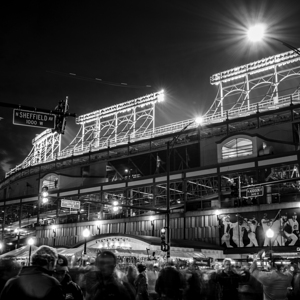 wrigley field at night  square 3078 Sheffield 13k