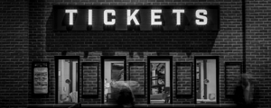 wrigley field ticket window at night  panoramic 3