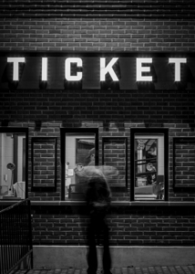 wrigley field ticket window at night  vertical 30