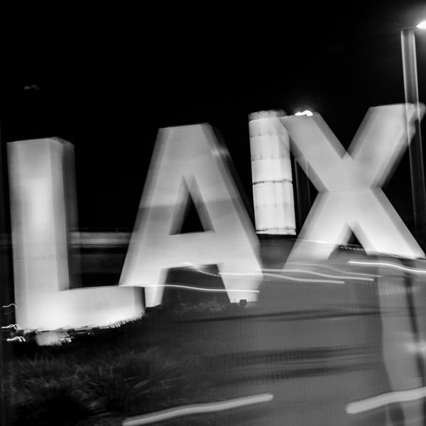 blurry LAX sign  square 2173 Laix 13k Print