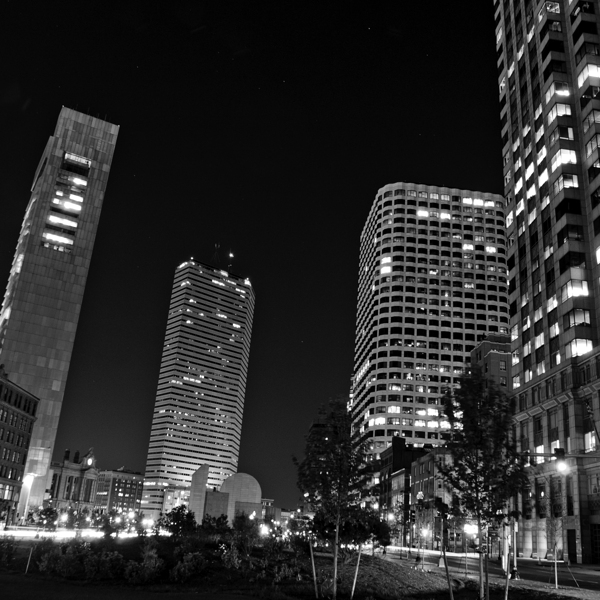 boston financial district night  square 38 Purcha Print
