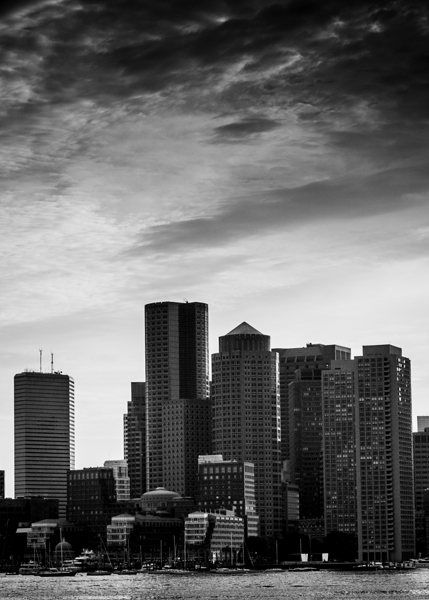 boston skyline dusk  vertical 1246 Dusk 13k Print