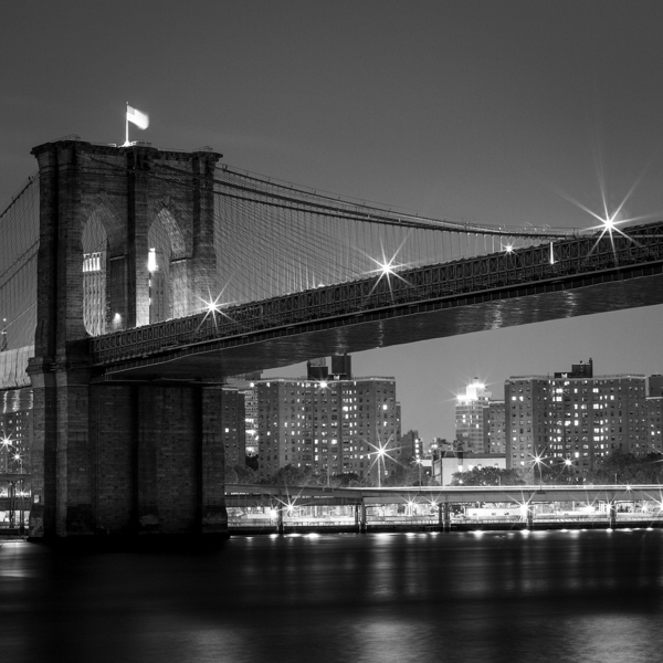 brooklyn bridge at night  square 1409 Bridge 13k. Print