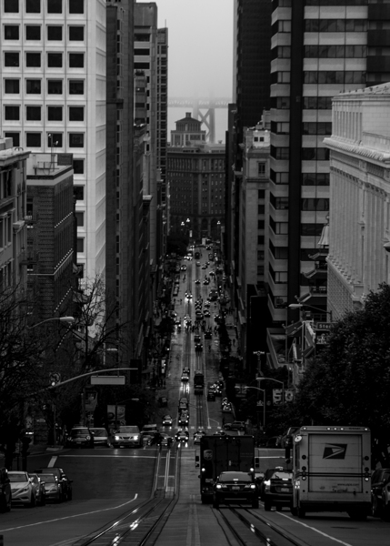 california street downtown san francisco  vertica Print