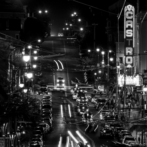 castro theater night  square 2768 Castro 13k Print