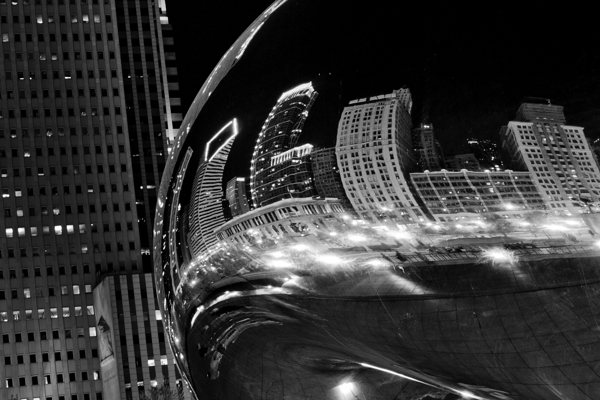 chicago skyline reflection cloud gate millennium  1708113916.5402 Print