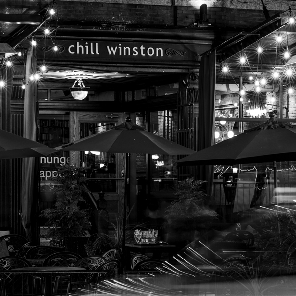chill winston in gastown  square 2625 Chill 13k.j Print