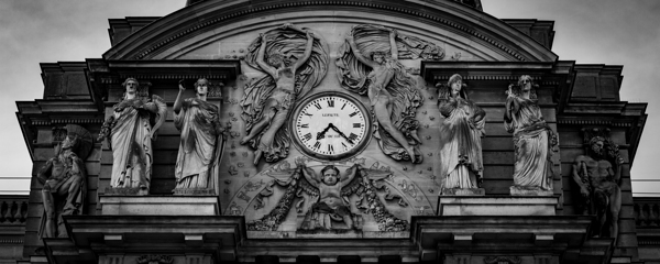 clock atop french senate building  panoramic 3460 Print