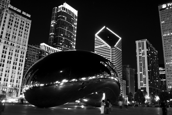 cloud gate millenium park  horizontal 2024 Gate 1 by Black And White