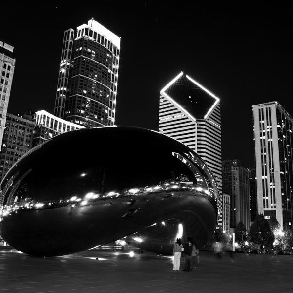 cloud gate millenium park  square 2024 Gate 13k.j by Black And White