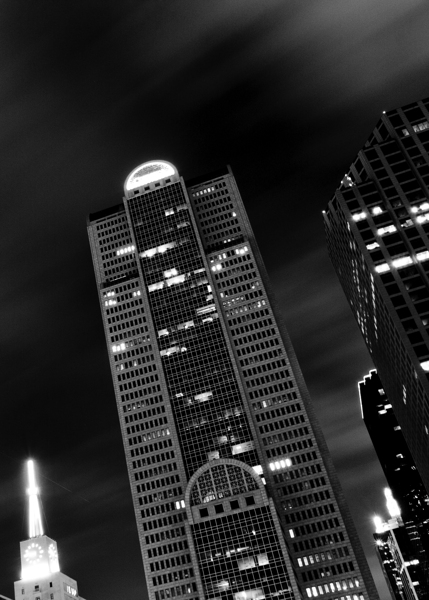 comerica building at night  vertical 771 Comerica Print