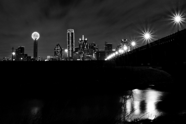 dallas skyline from trinity riverbed  horizontal Print