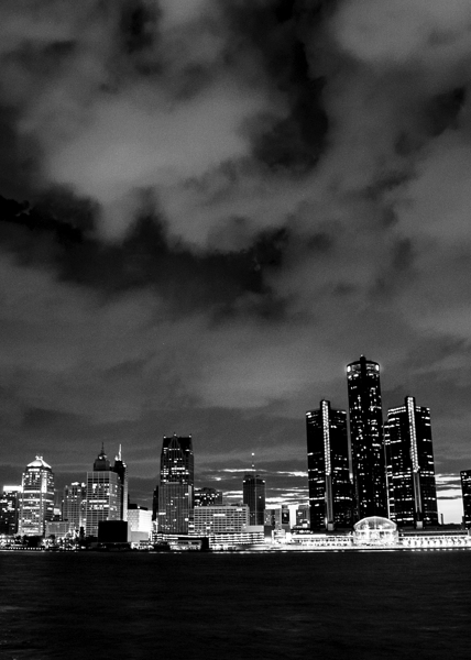detroit michigan skyline windsor ontario canada Print