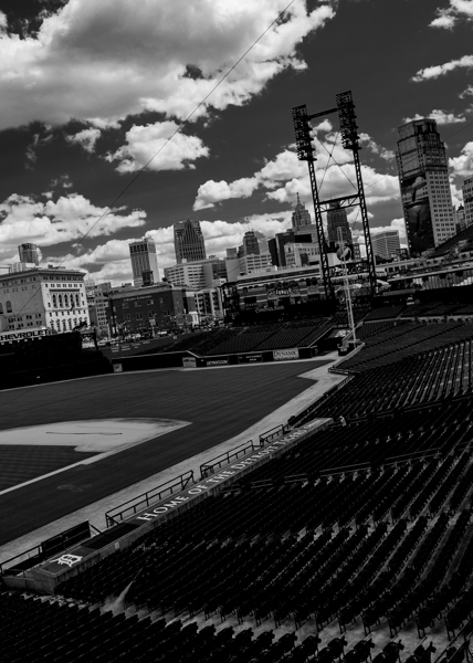 detroit skyline from comerica park  vertical 542 Print